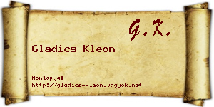 Gladics Kleon névjegykártya